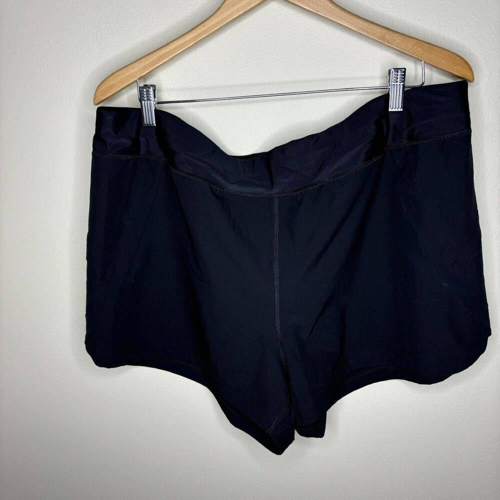 Lands End Women's 3" Quick Dry Swim Shorts with Panty black size 18